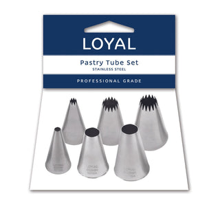 Loyal Pasty Tube Set of 6 - French Star & Round Stainless Steel