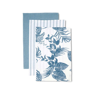 Madras Link Isle Blue Tea Towel (Set of 3)