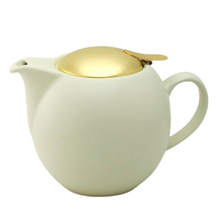 Zero Japan Universal Teapot 450ml - Gelato Vanilla with Gold Lid