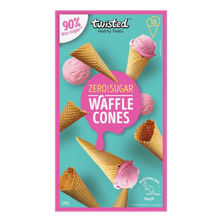 Twisted Waffle Cones (10 pack) 120g