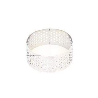 Round Perforated Stainless Steel Tart Ring - 45mm x 20mm