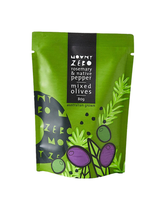 Mt Zero Rosemary/Native Pepper Olives 80G