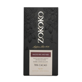 Zokoko Matled Rye & Nibs Dark Chocolate 70g